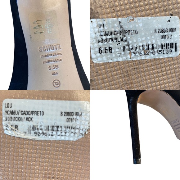 Schutz Lou Pump 4 inch stiletto heel pointed toe low vamp suede black 6.5 - Picture 15 of 16